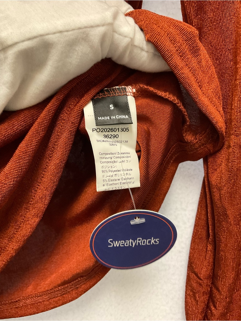 Rust Ruched Long-Sleeve Top - Picture 2 of 3